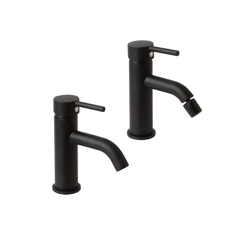 Must-Have Coppia di rubinetti per lavabo e bidet nero opaco Fassa