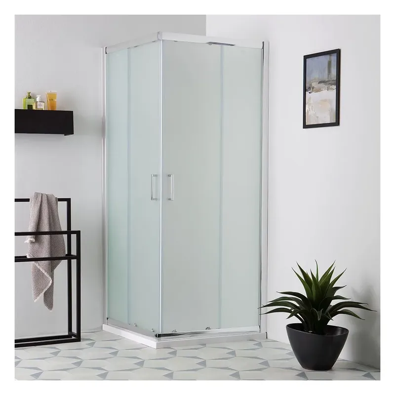 Nuova Collezione Box doccia in cristallo satinato quadrato 80x80 con ante scorrevoli Giada