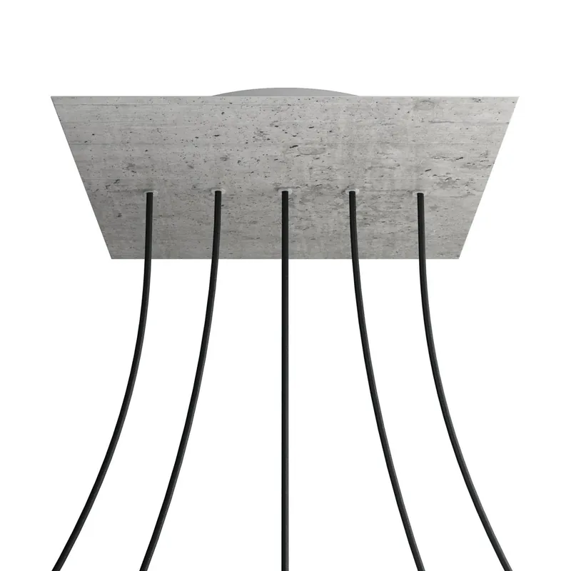 Scelto Dai Clienti XXL Rose-One square ceiling canopy, 400 mm with 5 inline holes and 4 side holes - Cement