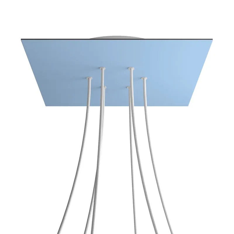XXL Rose-One square ceiling canopy, 400 mm with 6 holes and 4 side holes - Sugar paper blue Novità