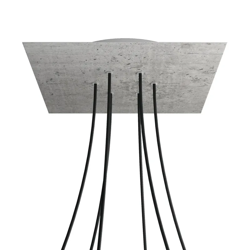 Compra Online XXL Rose-One square ceiling canopy, 400 mm with 6 holes and 4 side holes - Cement