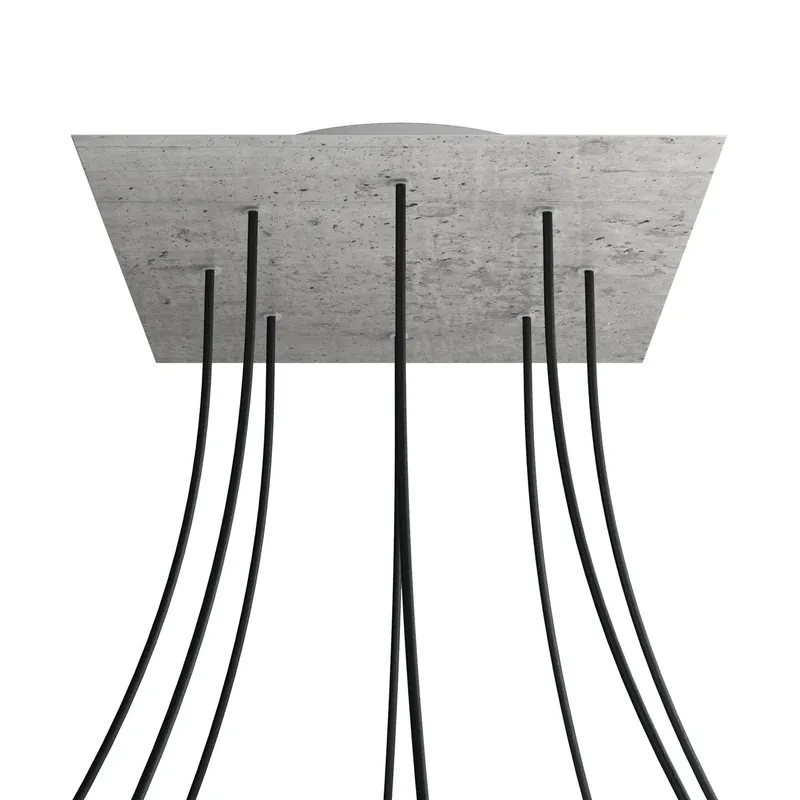 Scelto Dai Clienti XXL Rose-One square ceiling canopy, 400 mm with 8 holes and 4 side holes - Cement