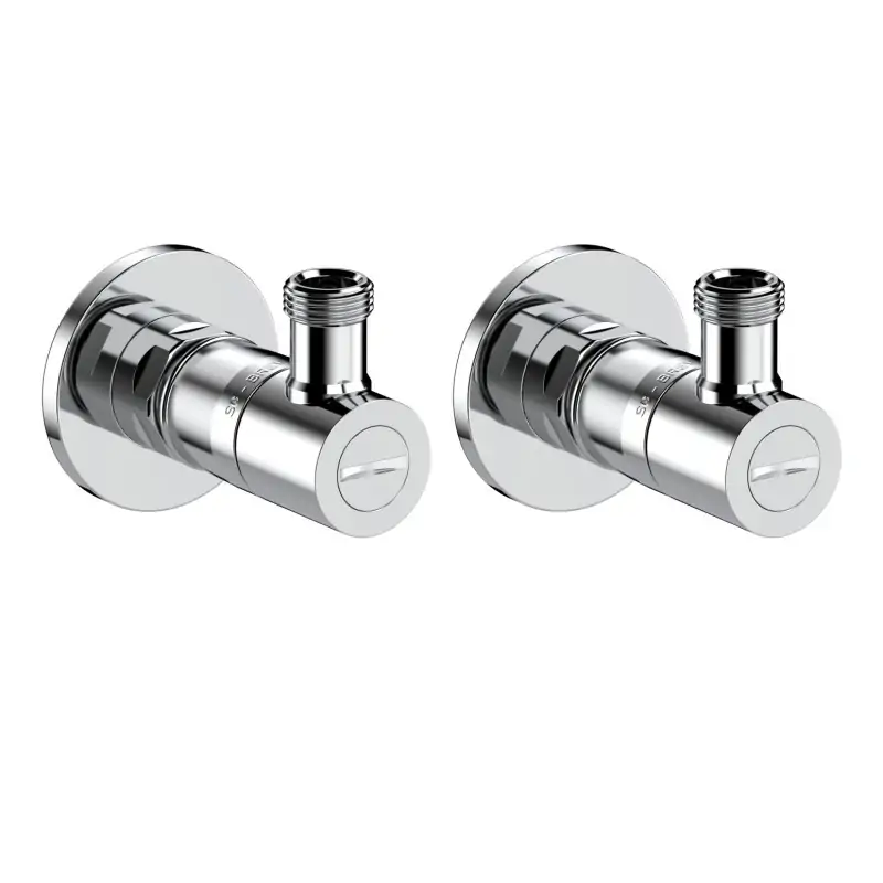Non Perdere PaireRobinet d‘équerre raccords rapides Round en laiton chromé avec filtre pour flexible 3/8"G INGENIUS IGBTKT05