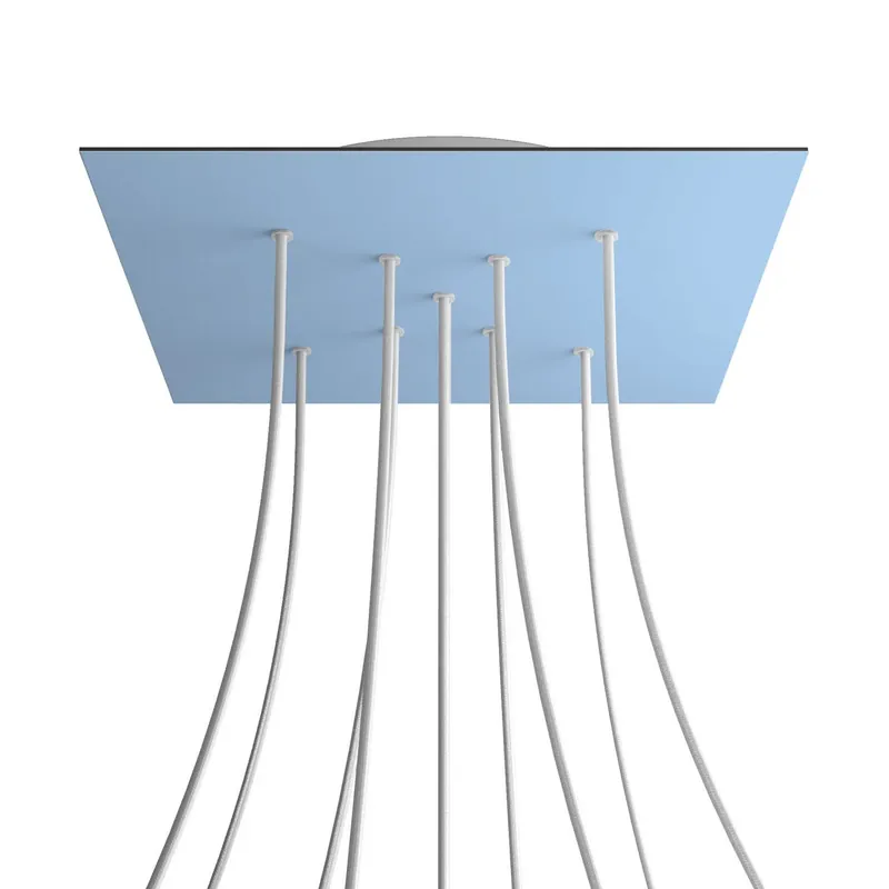 Pagamento Sicuro XXL Rose-One square ceiling canopy, 400 mm with 9 X-shaped holes and 4 side holes - Sugar paper blue