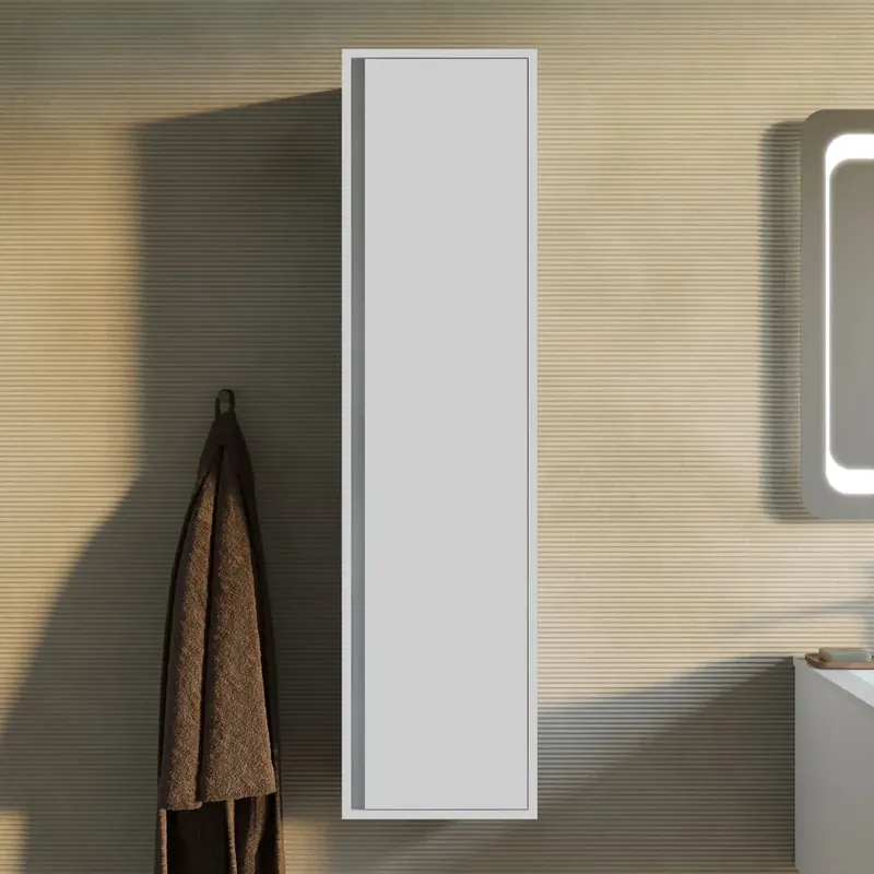 Pagamento Sicuro Colonna bagno sospesa 140cm bianco opaco un‘anta reversibile Monaco