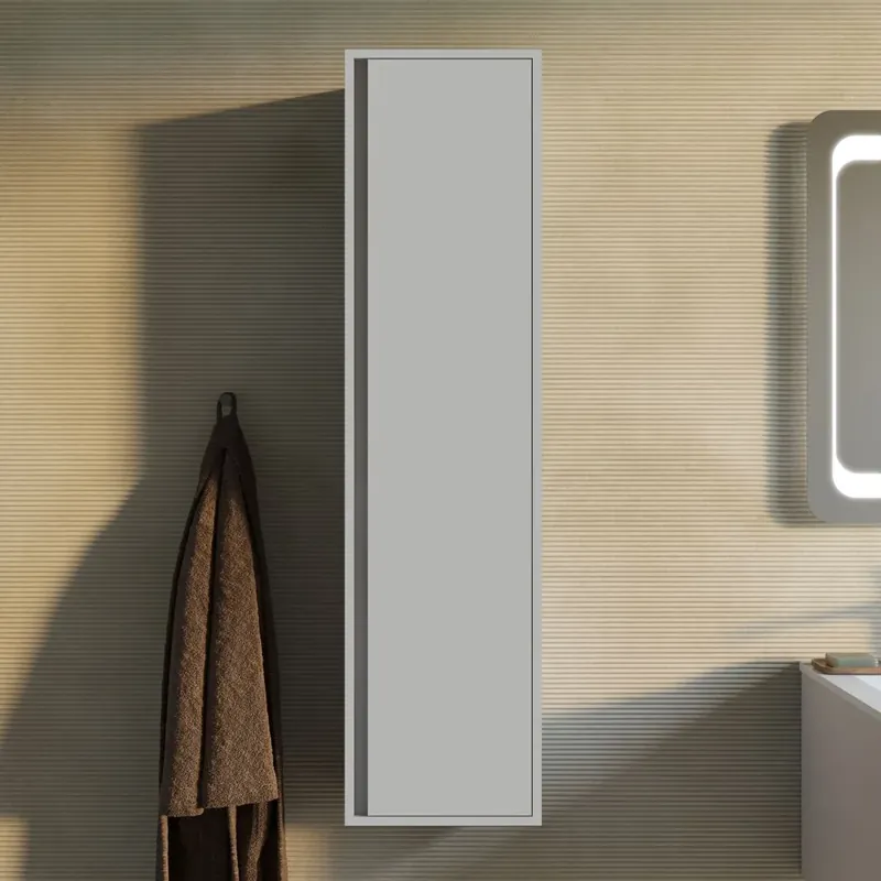 Colonna bagno sospesa salvaspazio h140 grigio chiaro opaco Monaco Affare
