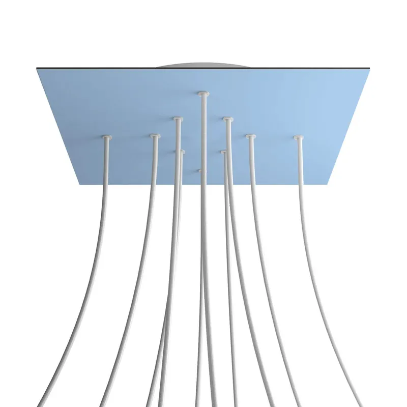 XXL Rose-One square ceiling canopy, 400 mm with 10 holes and 4 side holes - Sugar paper blue Ultima Occasione