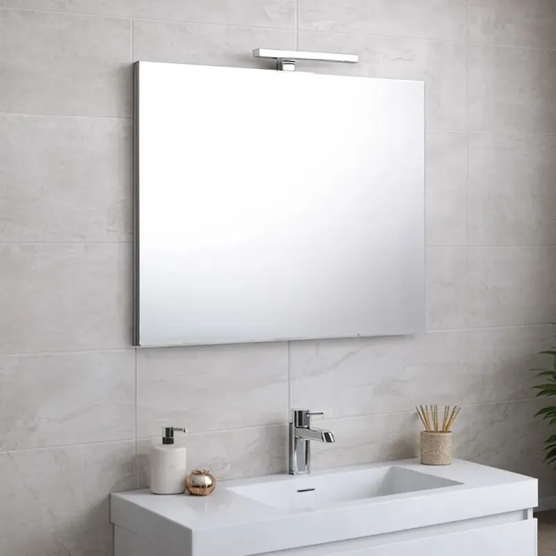 Specchio bagno 90x60 e con applique led cromata Compra Online