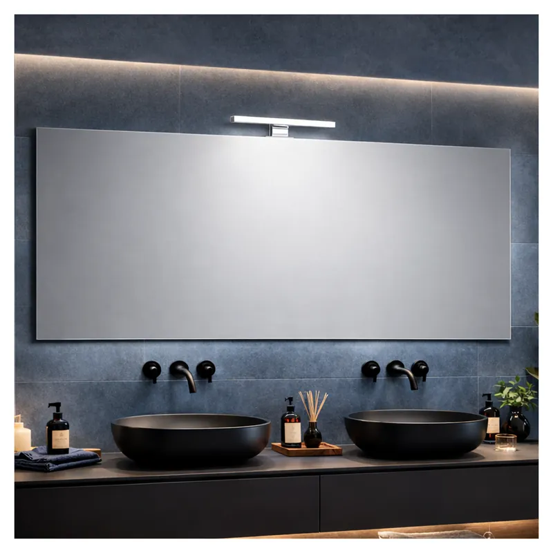 Specchio bagno 120x60 con lampada led cromata 30cm Ultimissimo Modello