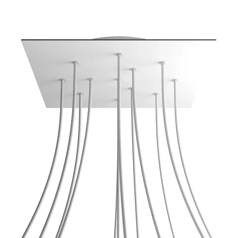 Ordina Subito XXL Rose-One square ceiling canopy, 400 mm with 12 holes and 4 side holes - Matte white