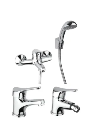 Consegna Rapida Ensemble complet de robinetterie de salle de bain de couleur chrome Piralla Ariel KITARIEL4CR