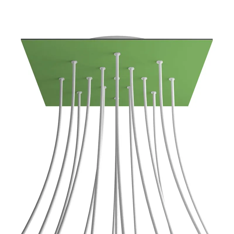 XXL Rose-One square ceiling canopy, 400 mm with 15 holes and 4 side holes - Meadow green Bestseller