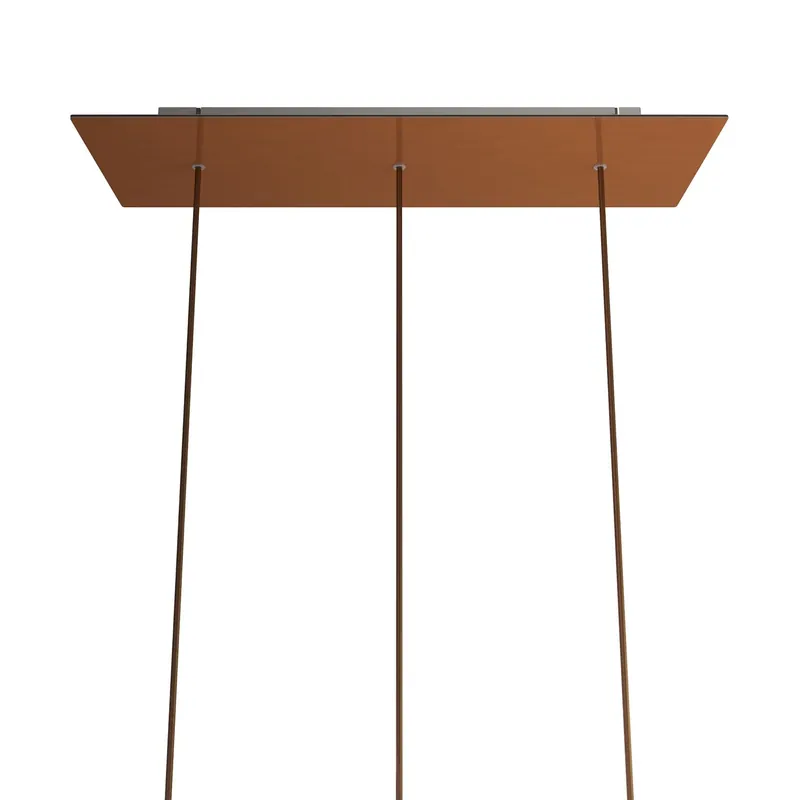 XXL Rose-One rectangular ceiling canopy with 3 in-line holes and 6 side holes, size 675 x 225 mm - Satin Copper Dibond Compra Adesso