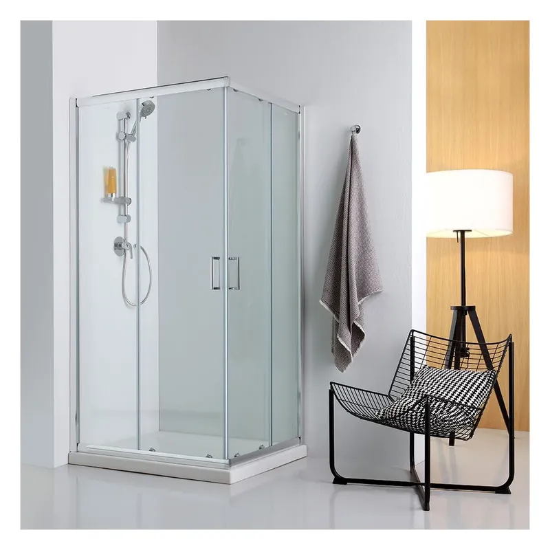 Popolare Cabina doccia 70x90 in cristallo completa di piatto doccia in ceramica 6cm