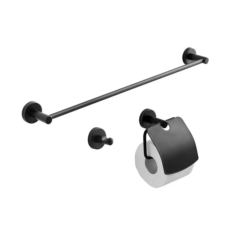 Nuova Collezione Set 3 accessori per il bagno nero opaco Necessary