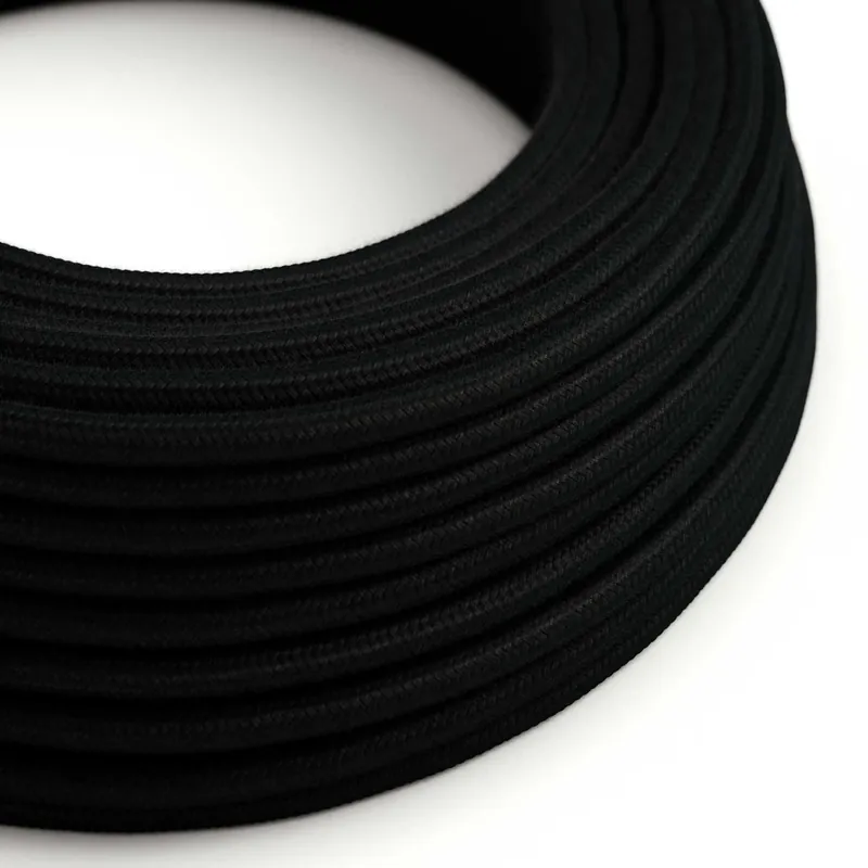 Cloth Covered Wire - Black Cotton RC04 - UL Listed Prezzo Scontato