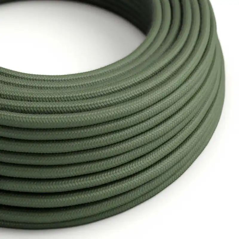 Super Prezzo Cloth Covered Wire - Gray Green Cotton RC63 - UL Listed