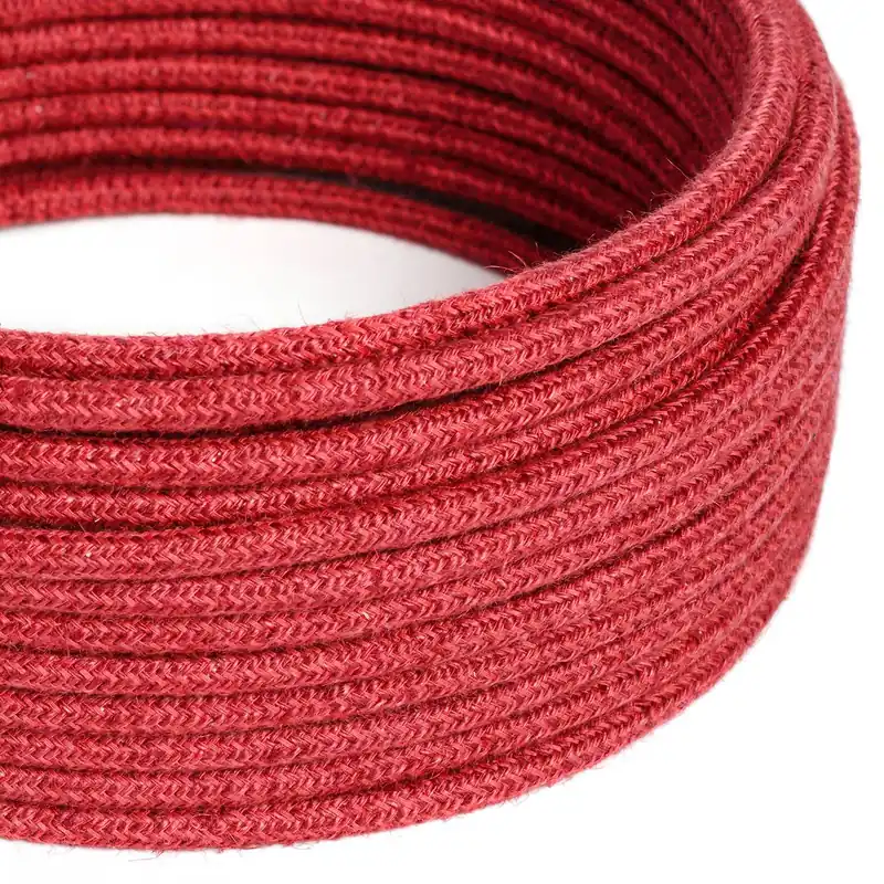 Cloth Covered Wire - Jute Cherry Red RN24 - UL Listed Scelto Dai Clienti