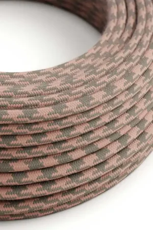 Acquista Ora Cloth Covered Wire - Pink & Gray Cotton Houndstooth RP26 - UL Listed