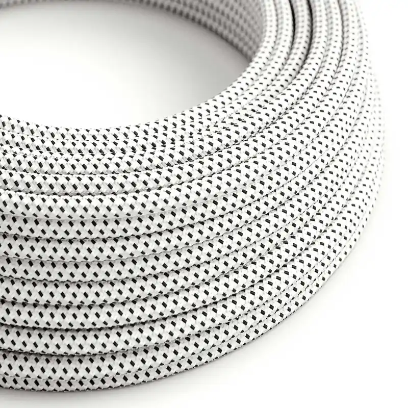 Cloth-Covered Wire - White & Black Tracer RT14 - UL Listed Must-Have