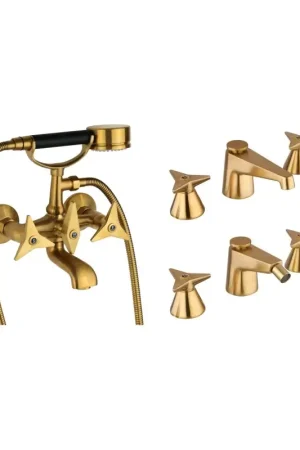 Bestseller Ensemble de mitigeurs lavabo et bidet 3 trous et baignoire couleur laiton brossé Mamoli Gio Ponti KITGIOG7