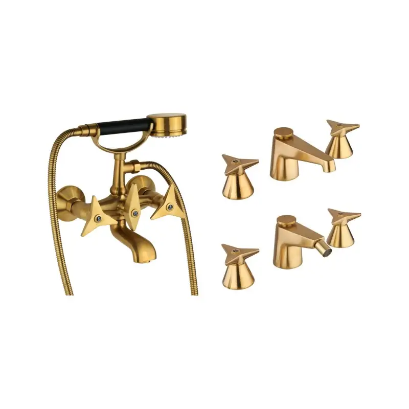 Bestseller Ensemble de mitigeurs lavabo et bidet 3 trous et baignoire couleur laiton brossé Mamoli Gio Ponti KITGIOG7