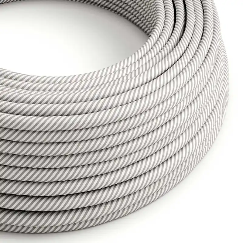 Promo Stagionale Round electric Vertigo HD cable covered in White and Aluminum fabric ERM46