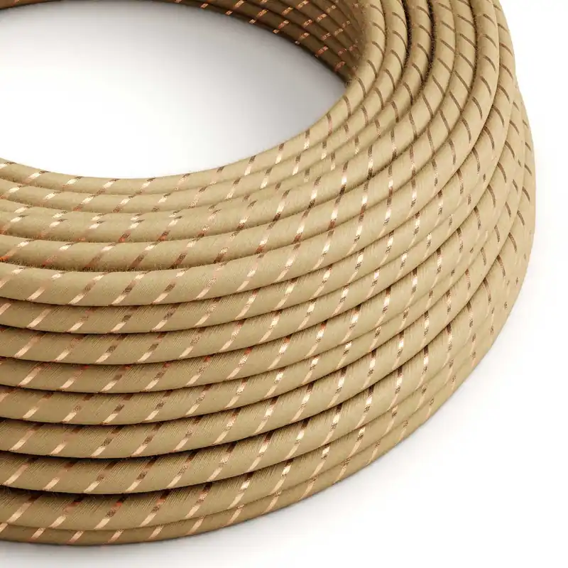Quantità Limitata Round Electric Vertigo Cable covered in Jute with Copper Thread ERR04