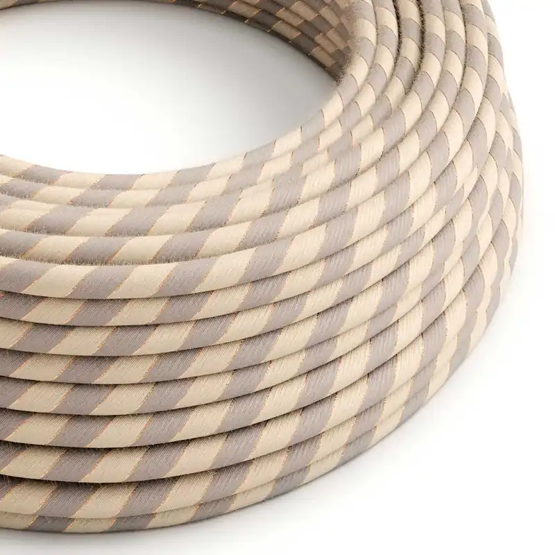 Round Electric Vertigo Cable covered in Cotton and Linen with Copper Thread ERR05 Occasione Imperdibile