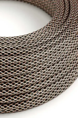 Vendita Finale Copper Houndstooth covered round electric cable - RR03
