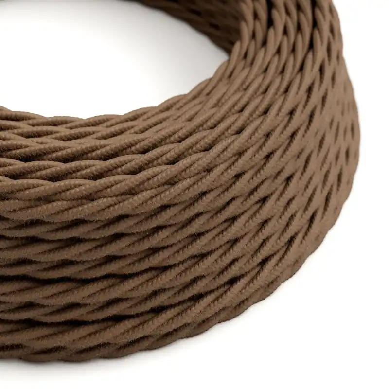 Consegna Rapida Brown cotton-covered twisted electric cable - TC13
