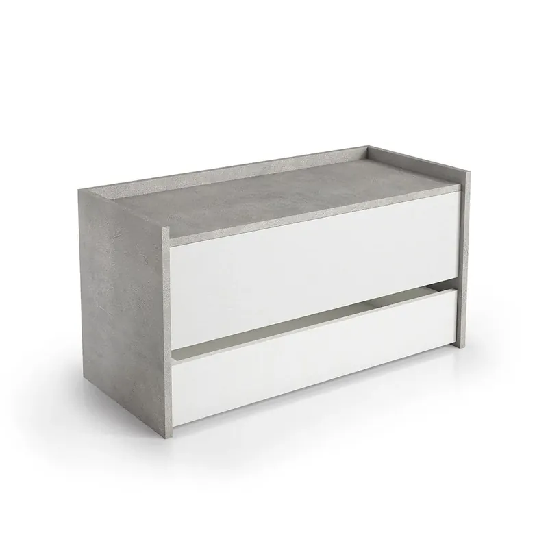 Ultime Pezzi Baule contenitore cemento con 1 cassetto bianco