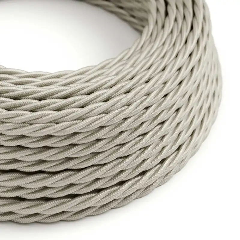 Ivory Rayon covered twisted electric cable - TM00 Subito Disponibile