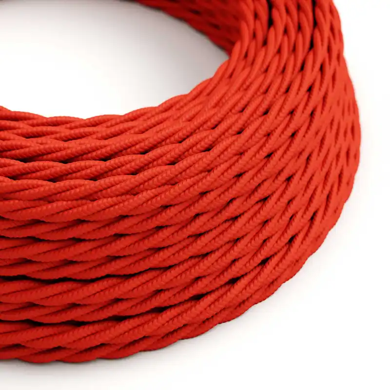 Red Rayon covered twisted electric cable - TM09 Saldi