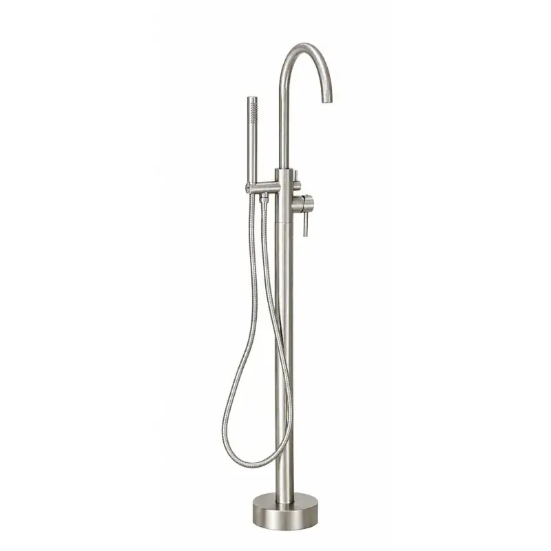 Mitigeur de baignoire sur pied de couleur acier brossé Pollini Jessy CL2166CC3NS Reso Gratuito