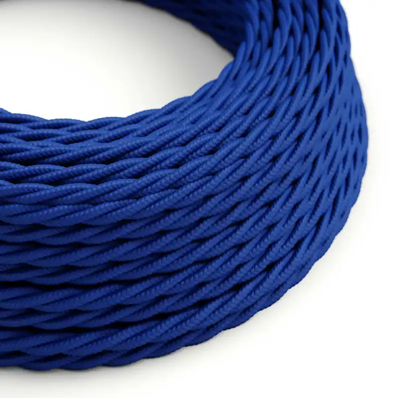 Blue Rayon covered twisted electrical cable - TM12 Nuovo Arrivo
