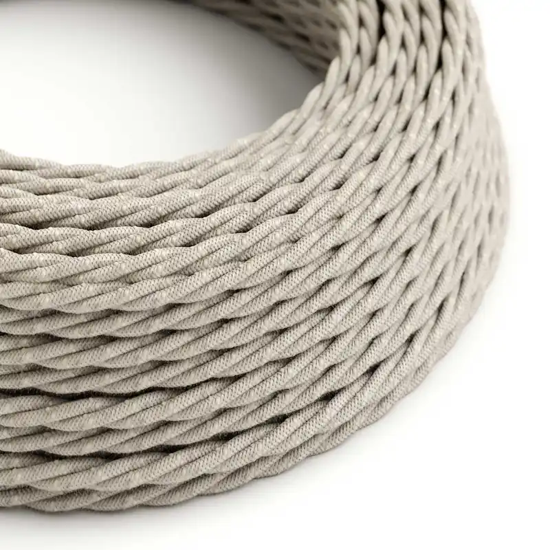 Natural Linen covered twisted electric cable - TN01 Occasione