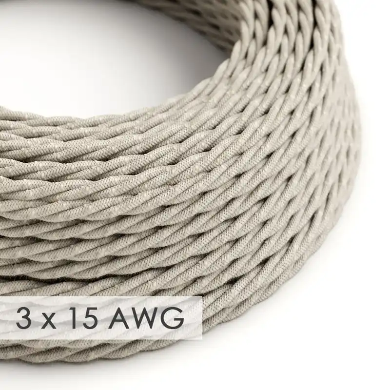 Extension Cord - Twisted Natural Linen TN01 - 15/3 AWG Compra Online
