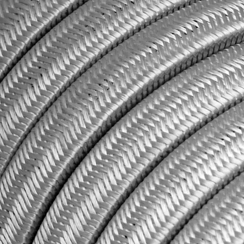 Offerta Limitata Electric Cable Color Cord for Custom String Lights, covered with Silver Rayon fabric - CM02