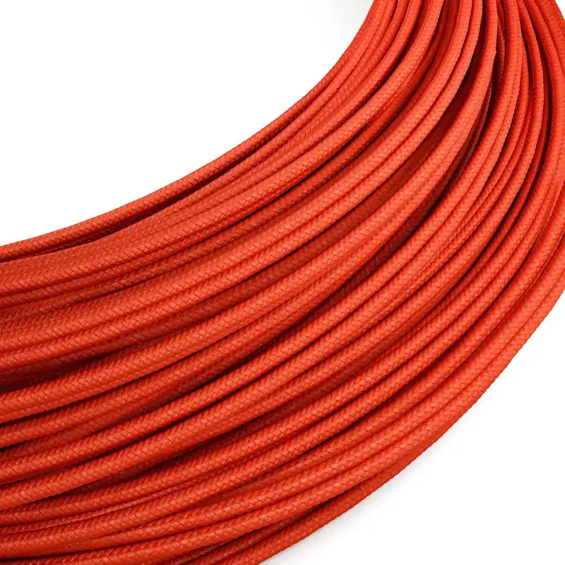 Novità Extra low-voltage power cable coated in red silk-effect fabric RM09