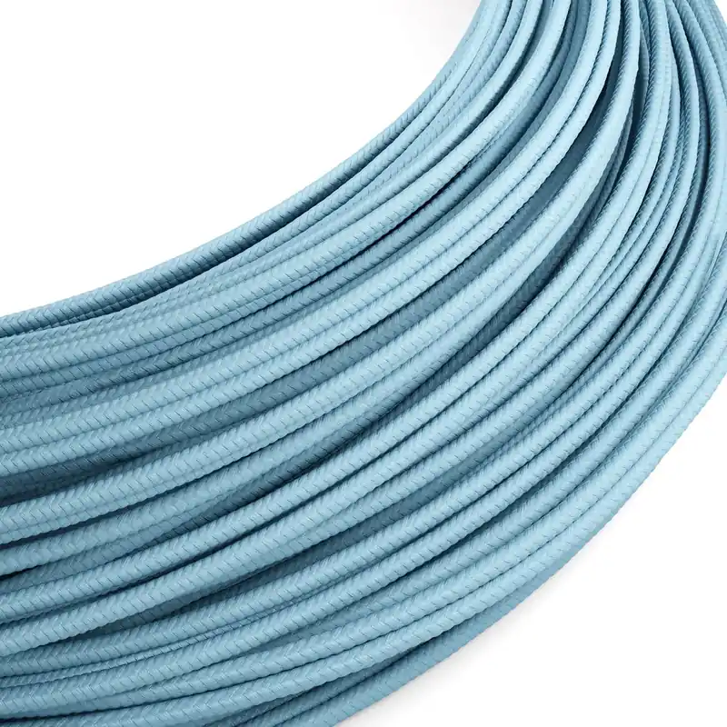Extra-low-voltage power cable coated in Light Blue RM17 silk-effect fabric Offerta Lampo
