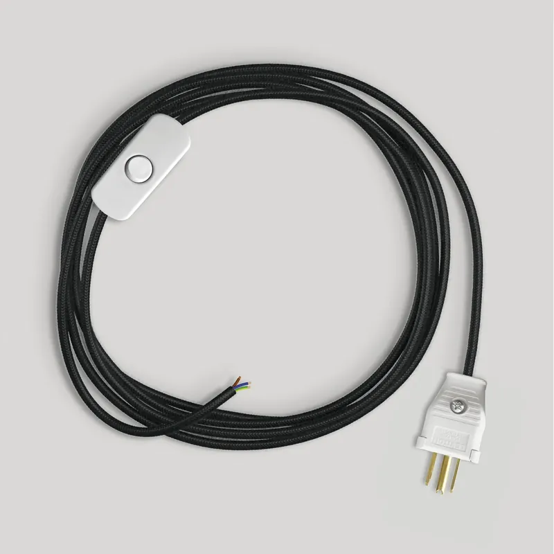 Occasione Imperdibile Cord set for lamp with black cable, 6 ft