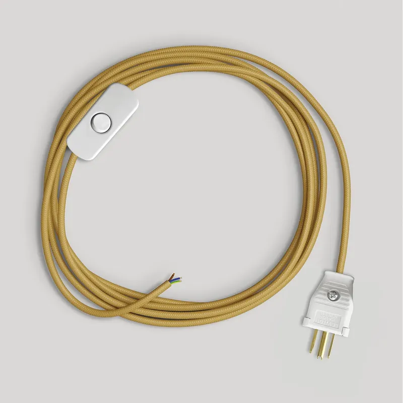 Occasione Imperdibile Cord set for lamp with bright mustard cable 6 ft