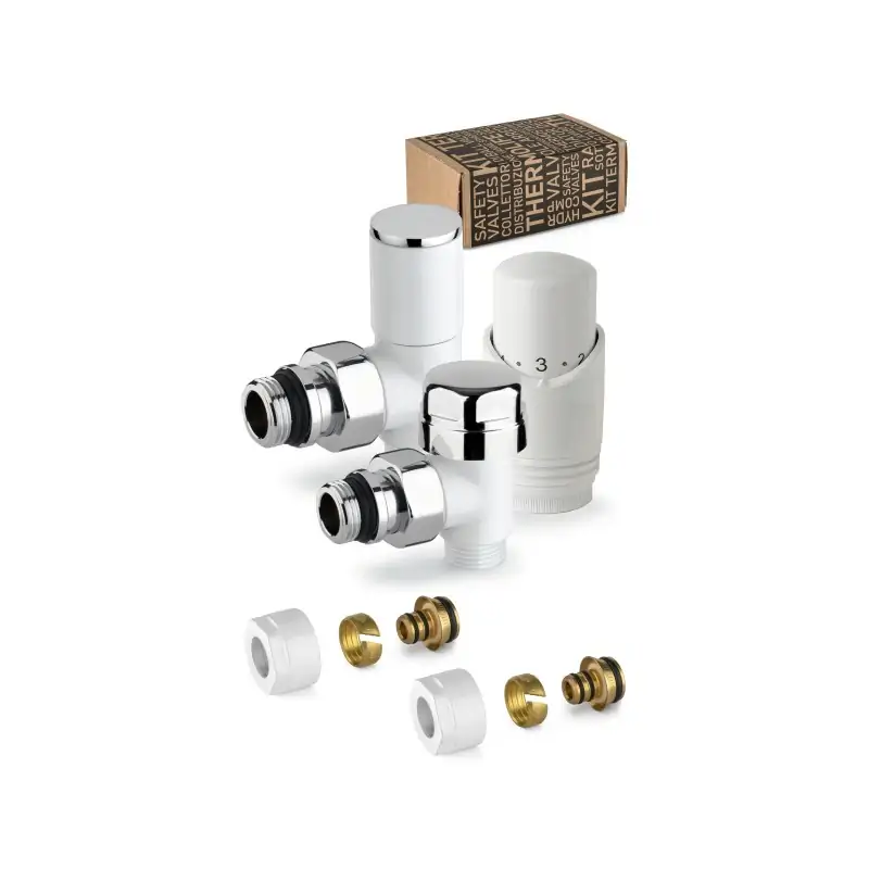 Professionale Kit de vanne thermostatique d‘ameublement blanche avec raccord pour tuyau multicouche APM 100KB 015 M 16 12