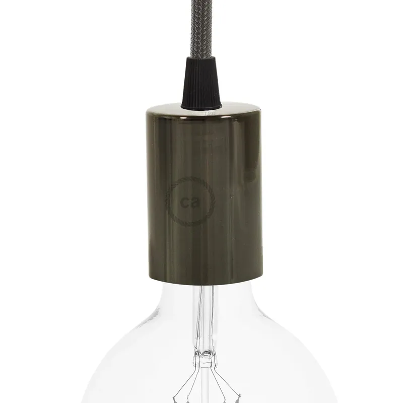 Flat Top Metal UL E26 light bulb socket kit - Black Pearl Offerta Del Giorno