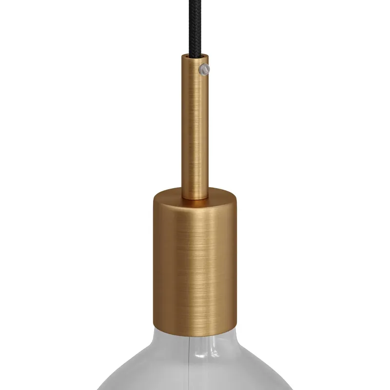 Acquista Ora Cylindrical metal UL E26 light bulb socket kit with 7 cm cable clamp - Brushed bronze