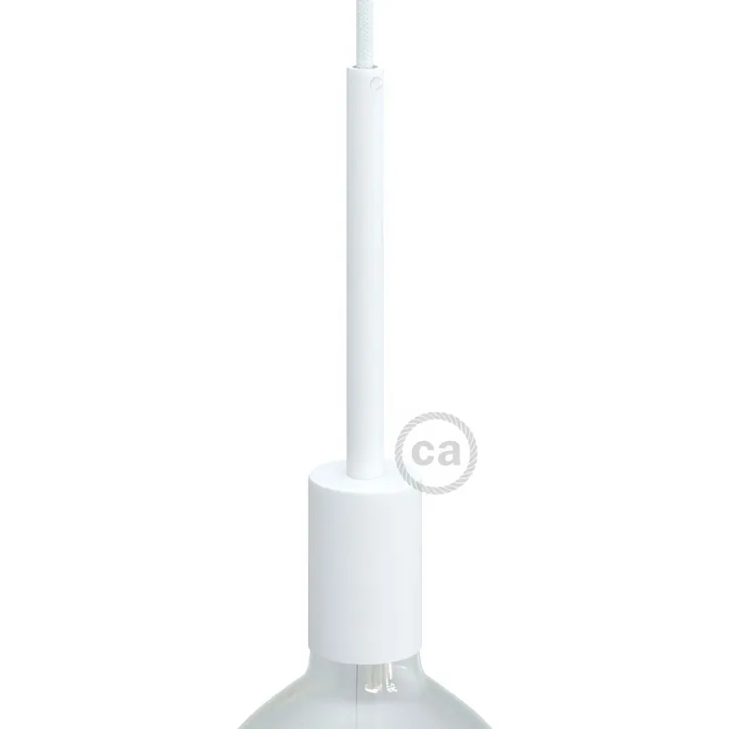 Offerta Lampo Cylindrical metal UL E26 light bulb socket kit with 15 cm cable clamp - Matt white