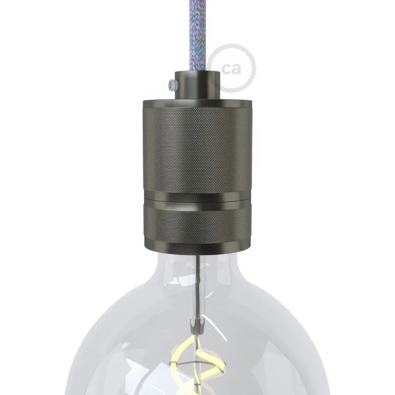 Ordina Subito Knurled Aluminium - single-ferrule E26 light bulb socket kit - Gunmetal