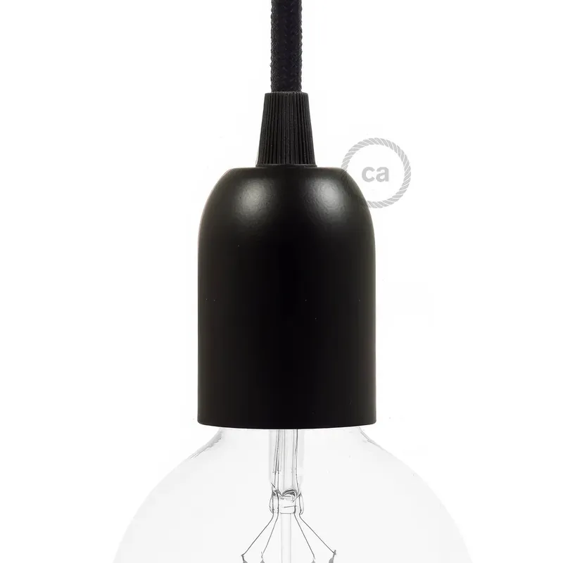 Super Prezzo Rounded Top metal E26 light bulb socket kits - Black