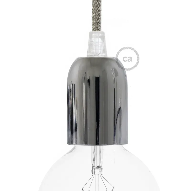 Saldi Rounded Top metal E26 light bulb socket kits - Chrome